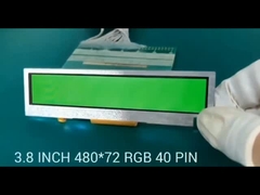 3.8 بوصة نوع شريط TFT LCD ، دقة 480X72 ، واجهة RGB 40 دبابيس ، 300cd / m2 ،