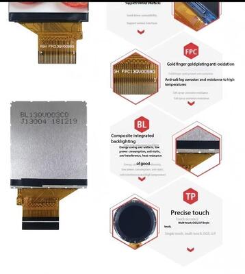 1.3 Inch IPS TFT Color Display with 240(RGB)x240 Resolution and 400nits Brightness